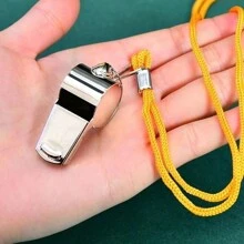 1入組金屬哨子適用於運動,不銹鋼和鐵材料 - 銀色 - 查看 5