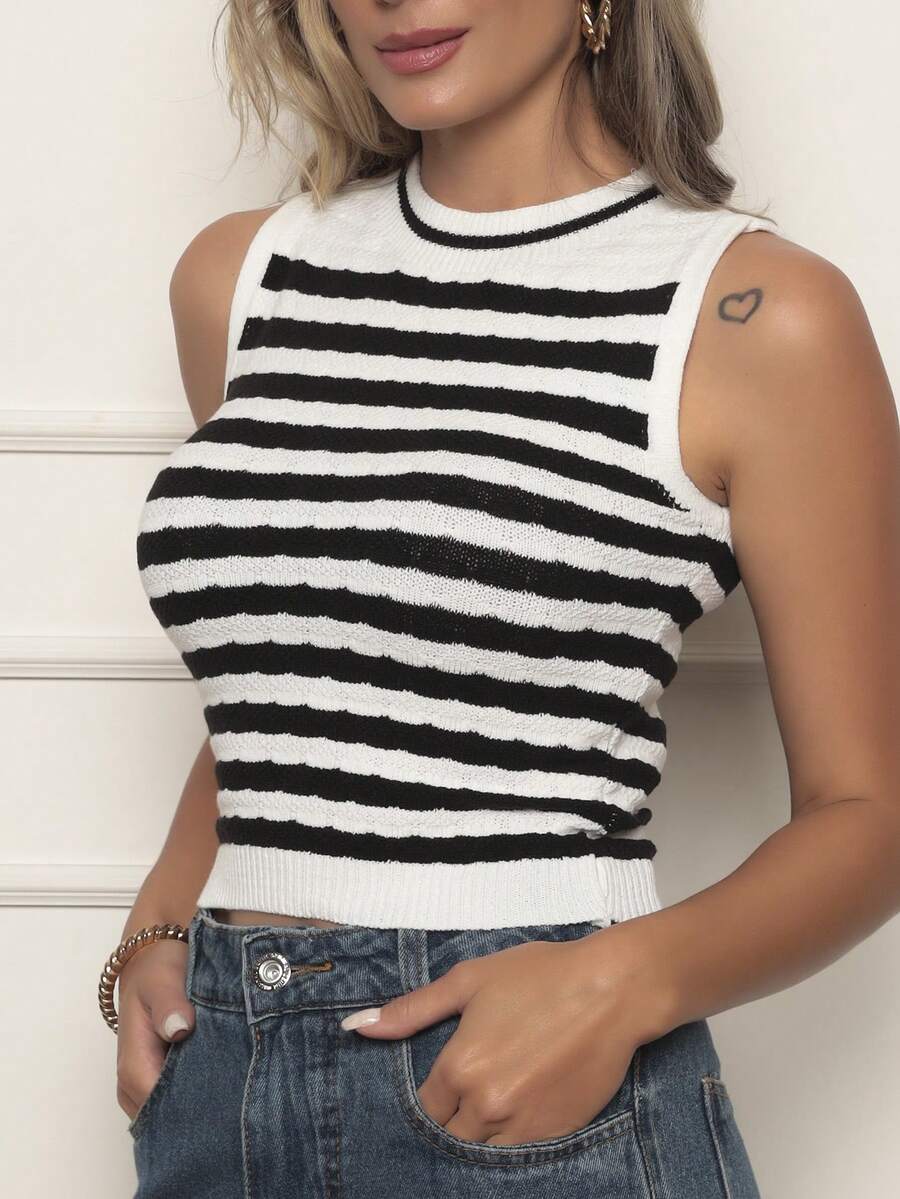 Women Knit Tops - 白色 - 查看 1