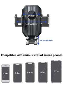 吸盤式手機車載支架 - 黑色 - 查看 4