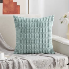 1 Miếng Trang trí Vỏ gối Với Viền ngoài , Màu thuần Nắp đệm - Màu xanh bụi bặm - Xem 3