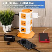 Torre Multicontacto Universalr 11 Enchufes 2 Puertos USB - Naranja - Ver 7