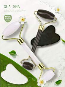 冰晶面部按摩器,1個消腫緩解皮膚護理美容提拉滾輪棒,多功能手動美容面部塑形家庭理療機,輪廓緊緻鍼按摩滾輪 - 黑色 - 查看 1