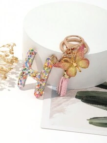 女孩休閒粉色h字母鑰匙扣吊墜 - 彩色 - 查看 2