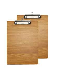 TABLA DE MADERA PARA ESCRIBIR CHICA, Porta papeles de madera resiclado, clip de palanca de arco tamaño media carta - Marrón - Ver 6