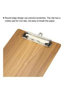 TABLA DE MADERA PARA ESCRIBIR CHICA, Porta papeles de madera resiclado, clip de palanca de arco tamaño media carta - Marrón - Ver 5