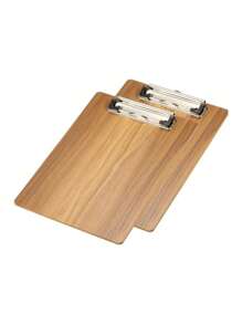 TABLA DE MADERA PARA ESCRIBIR CHICA, Porta papeles de madera resiclado, clip de palanca de arco tamaño media carta - Marrón - Ver 8