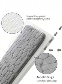 1pc Soft & Comfortable Elastic Foam Bath Mat With Pebble Design, Quick-Drying & Anti-Slip, Great For Bathroom And Shower Accessory, Fall Decoration & Bathroom Decor - Multicolor - View 7