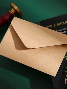 6 件裝黃色復古牛皮紙創意簡約信封迷你情書情侶文具套裝 - 黃色 - 查看 8
