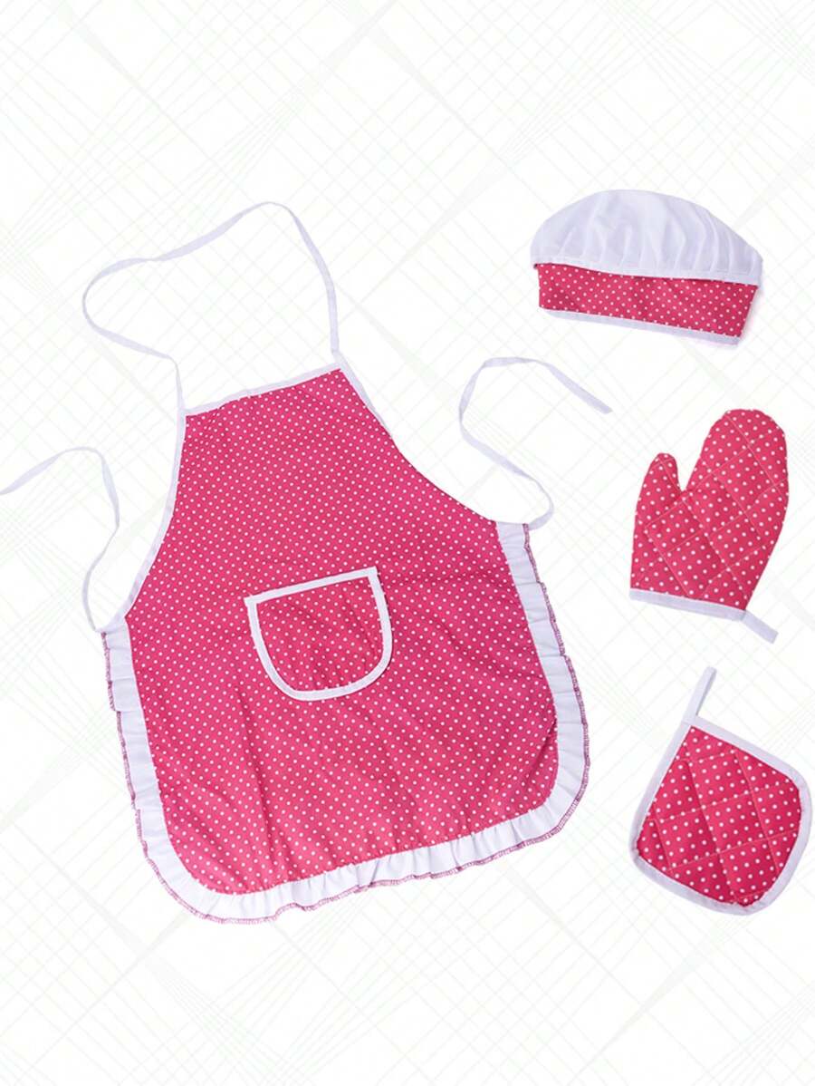 儿童厨师玩具套装，4 件儿童角色扮演厨房玩具，女孩烹饪、烘焙、装扮成厨师、角色扮演玩具、玩厨房、厨房玩具、玩具>其他儿童装扮 - 彩色 - 查看 1