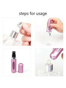 1入組隨機5ML便攜香水噴霧瓶-可填充迷你旅行噴霧器-化妝品泵分配器-易使用,可重複使用香水瓶 - 黑色 - 查看 8