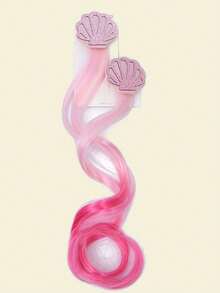 2 piezas/set Pinzas de cabello rosado concha para niñas - Rosa - Ver 3