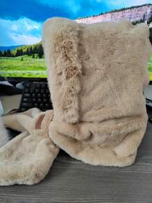 1 Pièce Combo Écharpe Et Tour De Cou À La Mode Pour Femmes, Épaissi Coupe-vent Et Chaud Avec Un Bonnet Isolé, Convient Pour Le Ski En Plein Air, Le Cyclisme Et Une Utilisation Quotidienne En Automne Et En Hiver