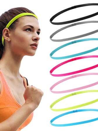 5pcs Mixed Color Elastic & Sweat-Absorption Sports Headband With Anti-Slip Silicone Strip Casual, Gym Hair Band Turban Headband Sweatband, Hairband Fall Winter Hair Accessories For Women For Vacation Outfits Woman Elegant Scarf Women Bandana Soft Headwrap