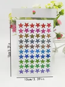 10入組銀色全息星形閃閃發光貼紙,用於兒童獎勵,膠帶式貼花