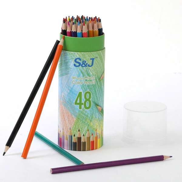 1 Pezzo Set Di Matite In Secchiello Colorato Per Studenti