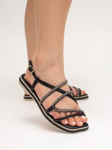 Women Flat Sandals - 黑色 - 查看 1
