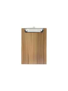 TABLA DE MADERA PARA ESCRIBIR CHICA, Porta papeles de madera resiclado, clip de palanca de arco tamaño media carta - Marrón - Ver 4