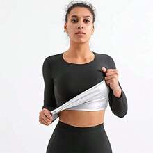 Sports Outdoor 1pc Women Sauna Suit Fitness Exercise Sauna Sweat Suit|Long Sleeve Sauna Jacket Women Sauna Top Sweat Jacket For Women,Sports  Corset Fitness Equipment Accessories Shapewear Waist Trainer Corset