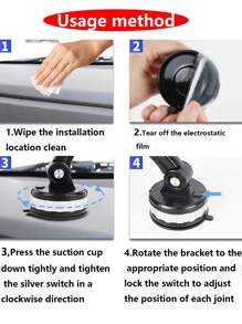 吸盤式手機車載支架 - 黑色 - 查看 5