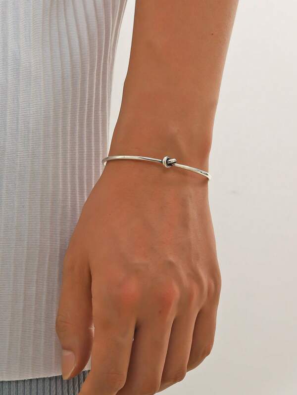 1 pc Fashion Style Knot Open Bracelet Adjustable for Men's Daily Wear