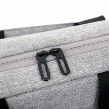 Large Capacity Multi-compartment Handbag With Zipper, Shoulder Strap, And Trolley Sleeve Suitable For Business Trip, Office, Documents And Files, With 15-inch Laptop Compartment - Light Grey - View 7