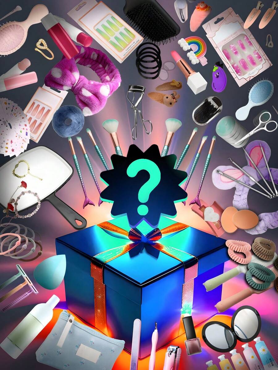 Surprise Box Beauty And Makeup Items 3 Pieces. Mystery Box To Look Radiant - Multicolor - View 1