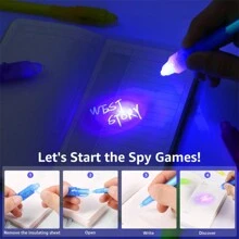1 Pluma De Tinta Invisible Con Luz Uv, Marcador Mágico, Juguete De Espías Y Juguete De Juegos De Fiesta - Verde - Ver 4