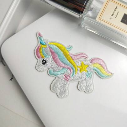 3pcs Multicolor Unicorn Embroidered Fabric Stickers, Fashionable Patches For T-Shirts, Pants, Jackets, Home Decor DIY Repair