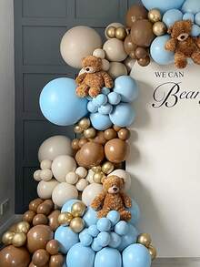 129pcs Multi-color & Blue Chic Latex Balloon Set For Party Decoration - Multicolor - View 2