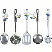Kit 5 Peças Utensílios de Cozinha em Aço Inox Jogo de Utensílios com Cabo Tubular - Tamanho Único - Visão 1
