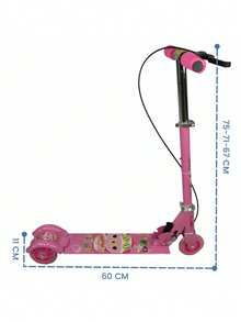 Patin Del Diablo Scooter Three Wheels With Light And Hand Brake - Pink - View 4