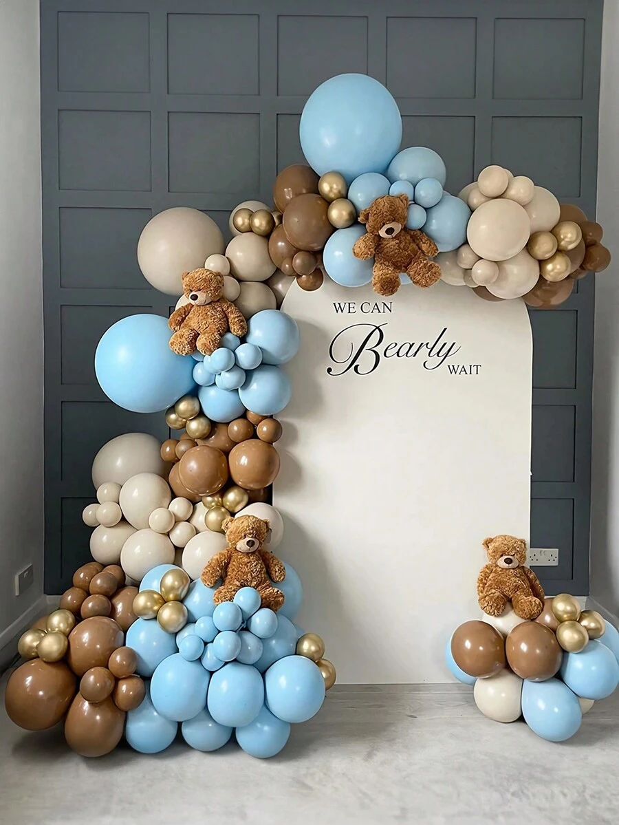 129pcs Multi-color & Blue Chic Latex Balloon Set For Party Decoration - Multicolor - View 1