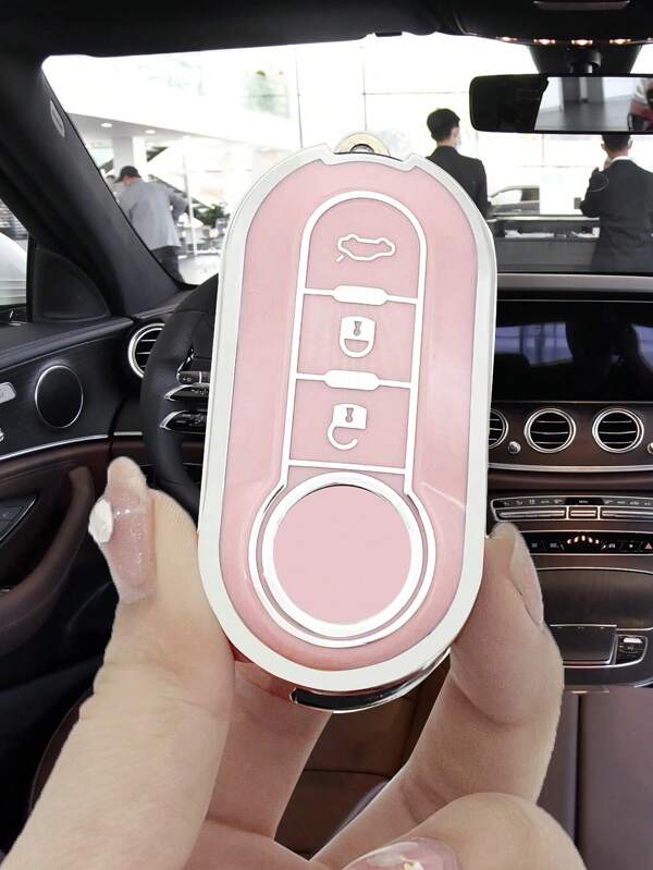 Rosa + Prata Carro Chave Tampa Para Adequado Para Fiat 500 / Panda / / / Buick / / Diário