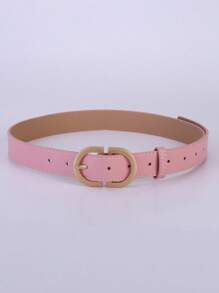 1入組女士粉紅色時尚腰帶,適合與褲子或裙子搭配日常穿著,粉色 - 粉色 - 查看 4