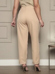 Plus Size Pants - 米色 - 查看 2