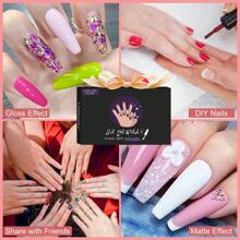 LIMEGIRL 24入組半永久凝膠指甲油套裝，凝膠指甲油套裝21種顏色，附基礎與面漆，明亮顏色的凝膠指甲油，可浸泡式UV凝膠指甲油，閃爍專業美甲，女性禮品 - 杏色 - 查看 7