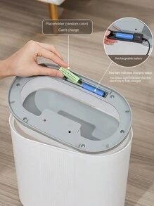 1入組塑料智能感應垃圾桶,自動感應開關,適合放置在房間角落,需要2節aa電池 - 紫色 - 查看 6