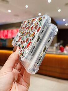 1pc Christmas Gift Clear Shockproof Phone Case Compatible With IPhone - Multicolor - View 4