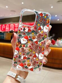 1pc Christmas Gift Clear Shockproof Phone Case Compatible With IPhone - Multicolor - View 3