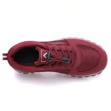 Women's Red Middle-aged Sports Shoes With Letter Design & Drawstring Closure, Hiking Shoes - Burgundy - View 8