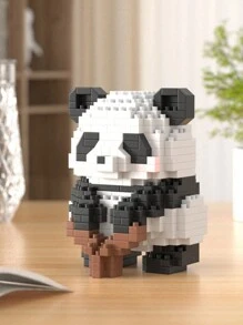 Divertido mini ladrillo estilo chino panda de dibujos animados Figurilla Set juguete - Blanco y Negro - Ver 3