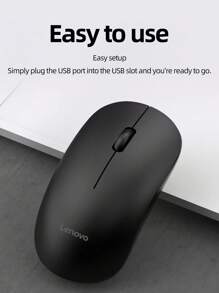 Lenovo M26 Wireless Mouse For PC,  Laptop, 2.4 GHz With USB Mini Receiver, 1000 DPI Optical Tracking,Ambidextrous - Black - View 6