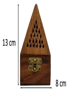Quemador De Incienso De Cono Pirámide Hindú Madera - Marrón - Ver 3