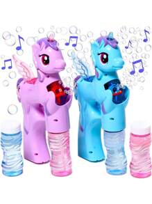 Daty Mx 1pz Pistola De Burbujas Unicornio Con Musica Incluida, Juguete Para Niños (Color Al Azar) - Azul - Ver 1