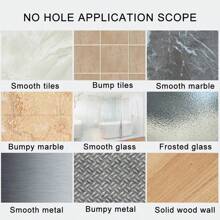 1 件免钻孔剃须刀架、储物挂钩、多用途太空铝浴室配件返校