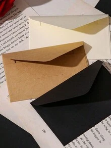 6 件裝黃色復古牛皮紙創意簡約信封迷你情書情侶文具套裝 - 黃色 - 查看 2