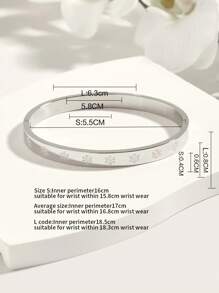 時尚雪花設計手環 - 銀色 - 查看 5