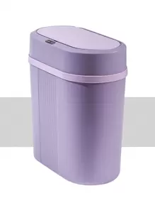 1入組塑料智能感應垃圾桶,自動感應開關,適合放置在房間角落,需要2節aa電池 - 紫色 - 查看 1