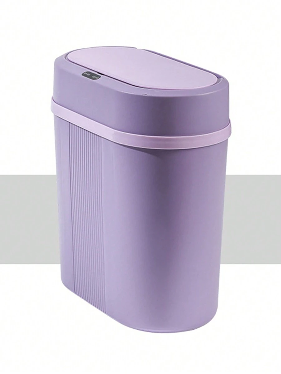 1入組塑料智能感應垃圾桶,自動感應開關,適合放置在房間角落,需要2節aa電池 - 紫色 - 查看 1