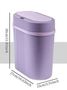 1入組塑料智能感應垃圾桶,自動感應開關,適合放置在房間角落,需要2節aa電池 - 紫色 - 查看 2